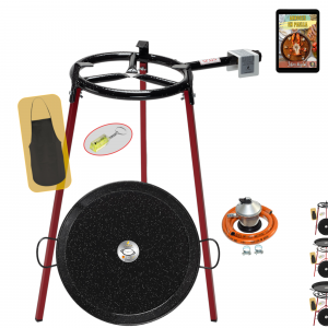 Kit completo: paellero de gas butano de 30 cm Ø con paellera esmaltada